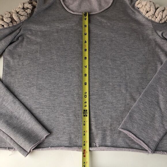 Rehab Shoulder Cutout Twisted Rope Sweatshirt Medium - Picture 11 of 13